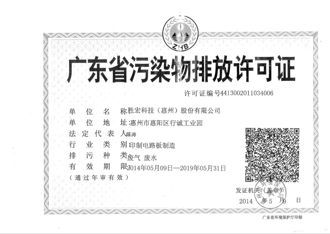 信息公开：yabo.com科技2015-2019年排污许可证